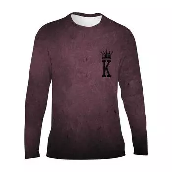 Винтажная футболка с принтом 3d Crown K US с длинным рукавом, свободный летний топ с круглым вырезом, мужская футболка большого размера XS