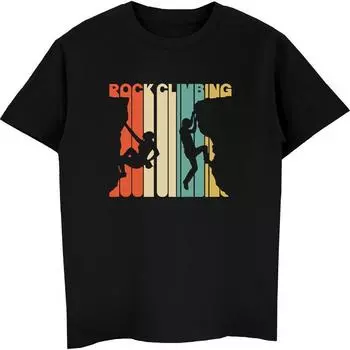 Винтажная футболка с силуэтом скалолазания, с круглым вырезом и короткими рукавами, летняя, с принтом, мужская, хлопковая, модная футболка S