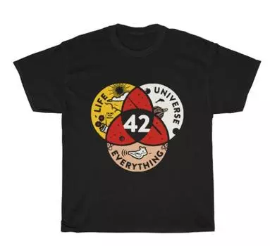 Винтажная футболка унисекс 42 The Answer Life The Universe And Everything S