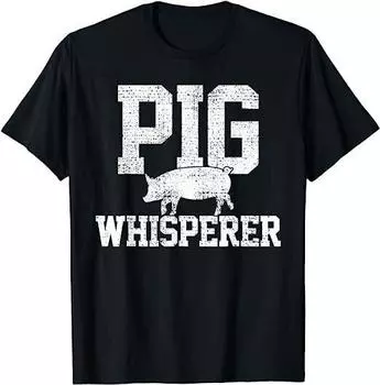 Винтажная футболка унисекс Pigs Whisperer Farmer Best Idea S