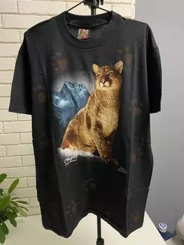 Винтажная футболка унисекс с 3D-эмблемой «Пантера» XXL