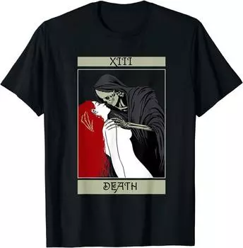 Винтажная футболка унисекс с картой Таро Death The Grim Reaper Kiss S