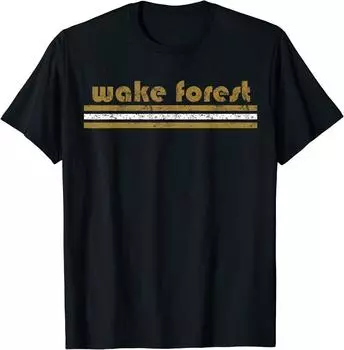 Винтажная футболка унисекс с тремя полосками в стиле ретро Wake Forest S