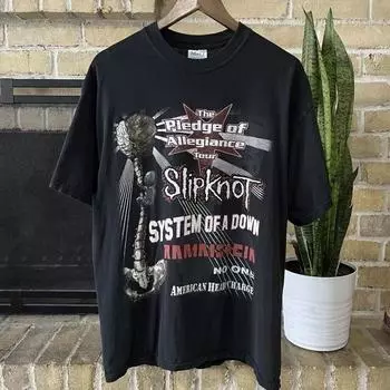 Винтажная футболка унисекс Slipknot System Of A Down Rammstein Metal Band Tour 2001 года S