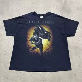 Винтажная футболка унисекс Y2K Disturbed Metal Band Rock Slipknot Godsmack S