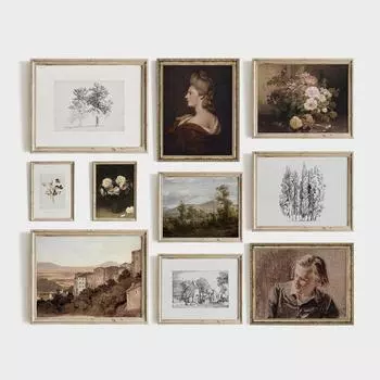 Винтажная галерея, настенное искусство, винтажная скандинавская картина на холсте, ретро антикварный постер и принты, розы, женские фотографии с короной, домашний декор 21x30cm No Frame