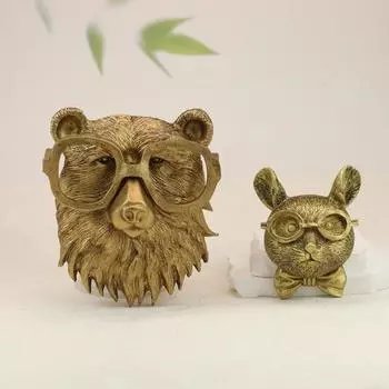 Винтажная голова животного, настенное украшение, домашний офис, гостиная, настенное искусство, медведь, лиса, мышь, олень, кролик, статуэтка из смолы, скульптура, настенный орнамент Rabbit