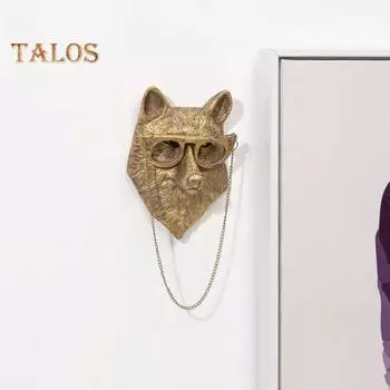 Винтажная голова животного, настенное украшение, домашний офис, гостиная, настенное искусство, медведь, лиса, мышь, олень, кролик, статуэтка из смолы, скульптура, настенный орнамент Rabbit