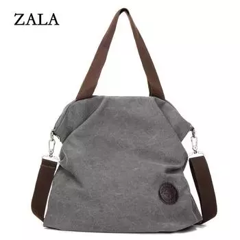 Винтажная холщовая сумка большой вместимости, повседневная сумка для покупок через плечо, простая женская сумка-мессенджер 38*16*32cm бежевый