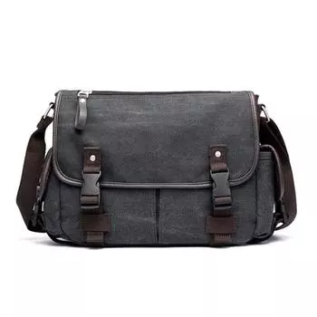 Винтажная холщовая сумка через плечо для путешествий, лоскутная многофункциональная школьная сумка для ноутбука чёрный