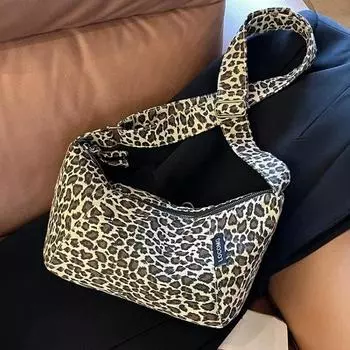 Винтажная холщовая сумка с леопардовым принтом, повседневная, модная, многофункциональная, женская сумка через плечо с нитками для шитья серый