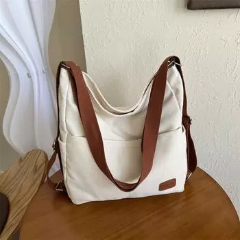 Винтажная холщовая сумка женская сумка-тоут студентка колледжа компьютер простая сумка текстура сумка-мессенджер пригородная сумка на молнии