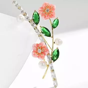 Винтажная хрустальная брошь-цветок, булавка, броши со стразами, жемчужные украшения, свадебные подарки