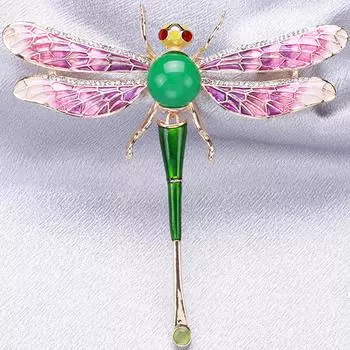 Винтажная хрустальная брошь-стрекоза, эмалированная брошь со стразами, свадебные украшения синий