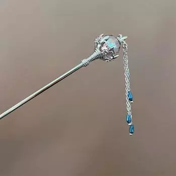 Винтажная хрустальная волшебная палочка, палочки для волос для женщин, заколка для волос с кисточкой в китайском стиле, палочки для волос-диска, аксессуары для очаровательных украшений