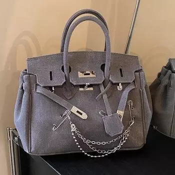 Винтажная и старая пряжка из рваной ткани, персонализированная джинсовая сумка на одно плечо с диагональной пролетом, платиновая сумка Small: 20 * 9 * 12