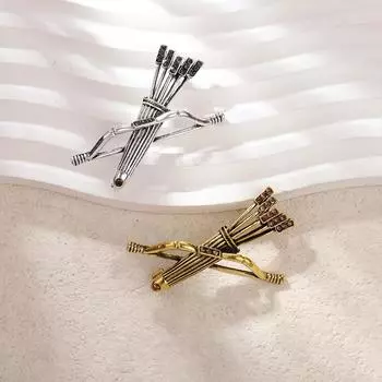 Винтажная индивидуальная мужская брошь в виде лука и стрелы, металлический значок, аксессуары, стрела, ствол, масляная капля, булавка, властный костюм, корсаж