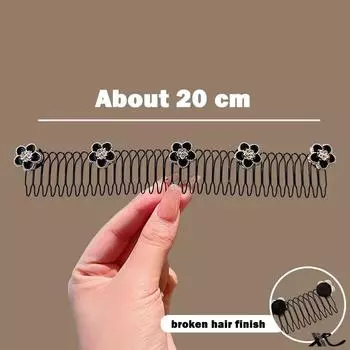 Винтажная камелия цветок жемчуг металл длинная расческа для волос для женщин фиксация непослушных волос повязка на голову инструмент заколка для волос модные аксессуары для волос