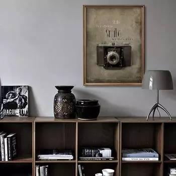 Винтажная камера, холст, картина, постеры, старая машина, настенный художественный декор, коллекция фотографий, фотографии, украшения для дома 21cm30cm No Frame