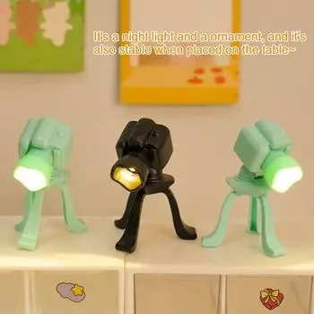 Винтажная камера ночник на батарейках мини настольный светильник для дома, офиса, спальни, детской комнаты прикроватный декоративный светодиодный настольный светильник циан