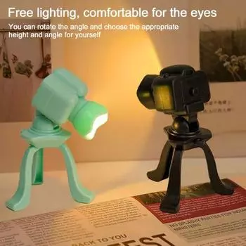 Винтажная камера ночник на батарейках мини настольный светильник для дома, офиса, спальни, детской комнаты прикроватный декоративный светодиодный настольный светильник чёрный