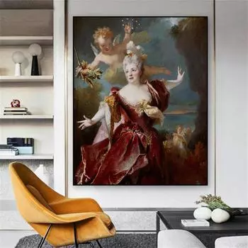 Винтажная картина маслом, постер, мадемуазель Дюкло в роли Ариадны, принты, искусство эпохи Возрождения, холст, картина, декор для гостиной 21cm30cm NoFrame