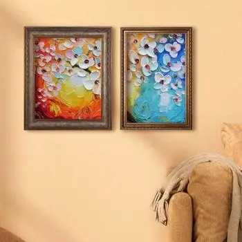 Винтажная картина маслом рамка картина искусство картина постер фото рамка для показа Главная 20x30cm античная золотой