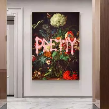 Винтажная картина на холсте, украшение на стену, красивый натюрморт, цветы, скандинавский художественный постер и гравюра, семейная картина 21cm30cm NoFrame