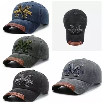 Винтажная кепка Snapback, вымытая джинсовая хип-хоп-шляпа, модные бейсболки с буквами, уличная одежда для активного отдыха синий