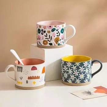 Винтажная керамическая кружка, кофейная чашка, чашка для чая с молоком, кружка для завтрака, посуда для напитков, чашка для воды, хозяйственные принадлежности, подарки No.1