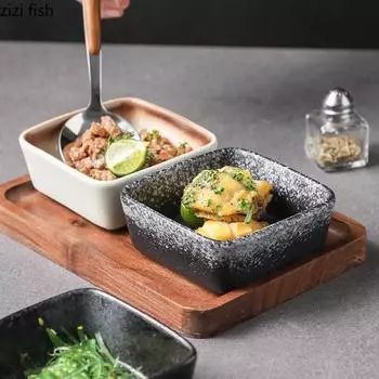 Винтажная керамическая тарелка для приправ Креативная тарелка для соуса Соевый соус Уксус Тарелка для закусок Суши Тарелка Избранная посуда