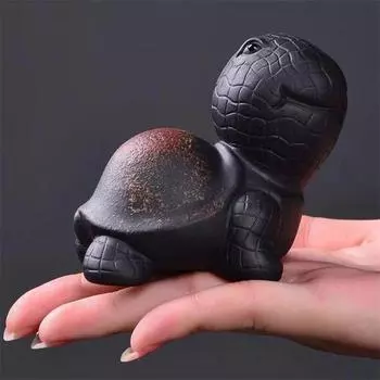 Винтажная керамика ручной работы, черепаха, чай, домашнее животное, фиолетовая глина, офисный рабочий стол, бонсай, мини-милый орнамент в виде черепахи, фигурка животного, домашний декор