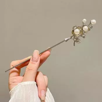 Винтажная китайская цветочная бахрома, палочки для волос, модная женская металлическая шпилька для волос, прическа, украшение для волос, ювелирные аксессуары