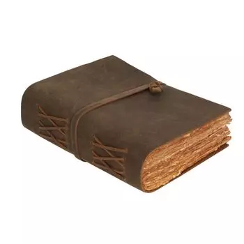 Винтажная книга теней в кожаном переплете, книга заклинаний с 200 страницами, старинная бумага 7 x 5 in коричневый