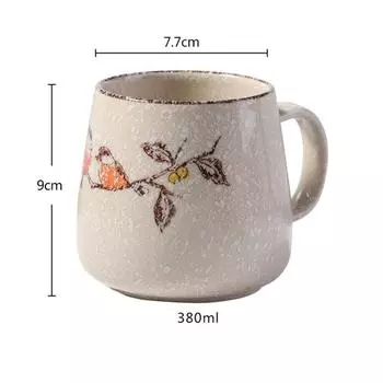 Винтажная кофейная кружка, уникальная японская керамическая чашка в стиле ретро, глиняная чашка для завтрака, 380 мл, обжиговая печь A