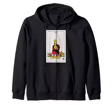 Винтажная колода Таро Четырех Монет или Пентаклей Zip Parka - Rider-Waite чёрный