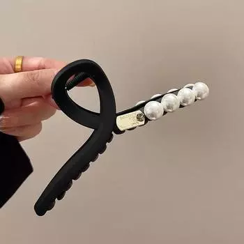 Винтажная корейская матовая большая заколка-краб для волос женская элегантная жемчужная заколка-краб для волос головной убор женские аксессуары для волос Size fits all