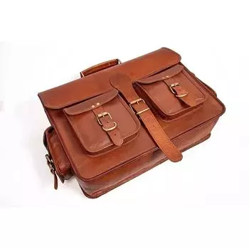 Винтажная коричневая сумка-мессенджер для ноутбука, мужская кожаная сумка ручной работы. 13 x 10 x 4 in коричневый