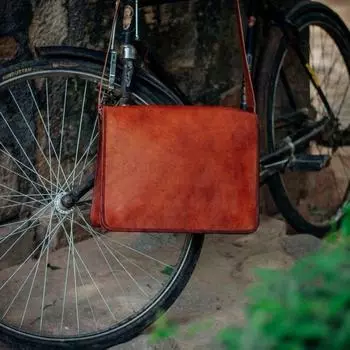 Винтажная коричневая сумка-сэтчел из натуральной кожи ручной работы для ноутбука через плечо 11 x 15 x 4 in коричневый