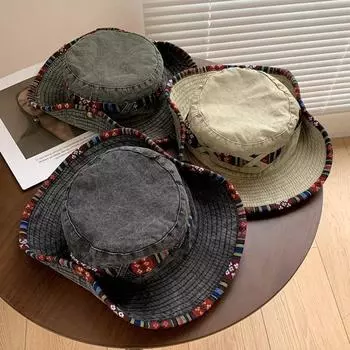 Винтажная ковбойская шляпа в стиле вестерн, национальная ветровая защитная шляпа от ультрафиолета, уличное солнцезащитное укрытие, кепки Bonnie, унисекс серый