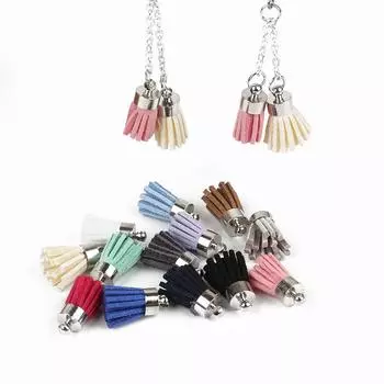 Винтажная кожаная бахрома с кисточками для ювелирных изделий своими руками, брелок для мобильного телефона, подвеска, аксессуары 18mm 10pcs