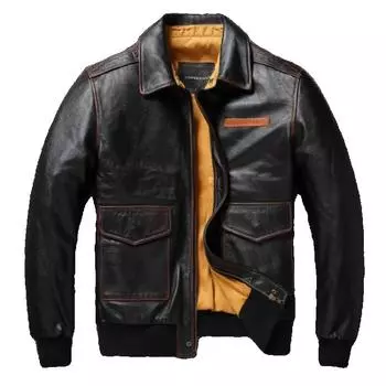 Китайский размер винтажная ручная рубка цветная кожаная куртка Great Escape A2 Flight Jacket мужская натуральная кожаная куртка короткая весна осень Chinese Size S