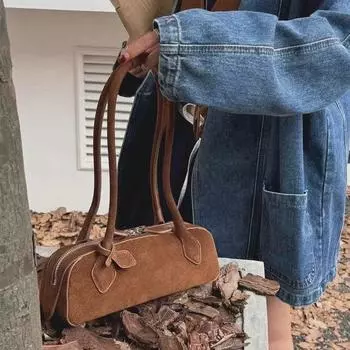 Винтажная кожаная литературная сумка: Элегантная вечерняя сумочка на плечо и подмышку для женщин 30x11x10 CM