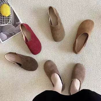 Винтажная кожаная модная обувь 35 хаки