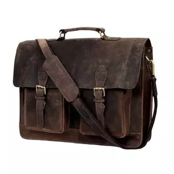 Винтажная кожаная мужская сумка-мессенджер из натуральной кожи Buffalo, сумка-мессенджер для ноутбука, офисная сумка-портфель, сумка для колледжа 18 x 13 x 5 in коричневый