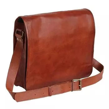 Винтажная кожаная мужская сумка-мессенджер ручной работы для ноутбука через плечо 13 x 10 x 4 in коричневый
