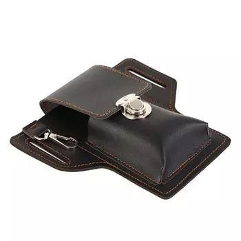 Винтажная кожаная поясная сумка с петлей для ремня, кобура для переноски телефона, кошелек для Ca чёрный