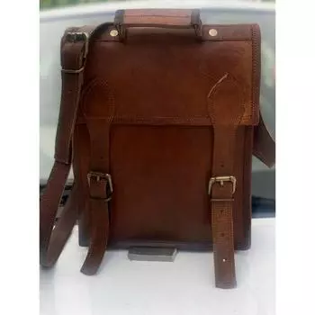 Винтажная кожаная сумка через плечо для ноутбука, новая мужская сумка-мессенджер 14 дюймов 14 x 10 in коричневый