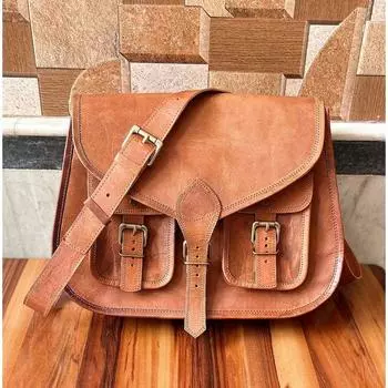 Винтажная кожаная сумка через плечо, кожаная сумка, кожаная сумочка, седельная сумка, кожаная женская сумка, елочное украшение . 10 x 14 x 3 in коричневый