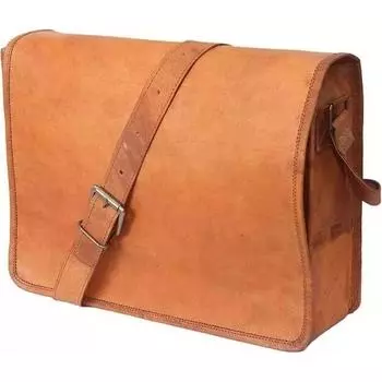 Винтажная кожаная сумка-мессенджер для ноутбука, мужская, коричневая 11 x 9 x 3 in коричневый
